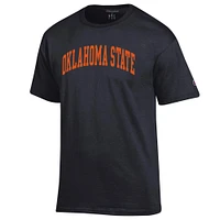 T-shirt noir basique Arch Champion pour homme des Cowboys de l'Oklahoma State