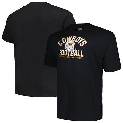 Men's Champion Black Oklahoma State Cowboys Big & Tall Football Helmet T-Shirt