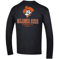 Men's Champion Black Oklahoma State Cowboys Team Stack Long Sleeve T-Shirt