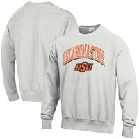 Men's Champion Gray Oklahoma State Cowboys Arch Over Logo Reverse Weave Pullover Sweatshirt