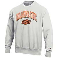 Men's Champion Gray Oklahoma State Cowboys Arch Over Logo Reverse Weave Pullover Sweatshirt