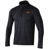Men's Champion Heathered Black Oklahoma State Cowboys Field Day Team Quarter-Zip Jacket