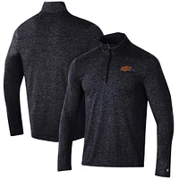 Men's Champion Heathered Black Oklahoma State Cowboys Field Day Team Quarter-Zip Jacket