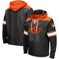 Men's Colosseum Black Oklahoma State Cowboys 2.0 Lace-Up Pullover Hoodie