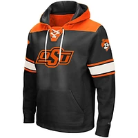 Men's Colosseum Black Oklahoma State Cowboys 2.0 Lace-Up Pullover Hoodie