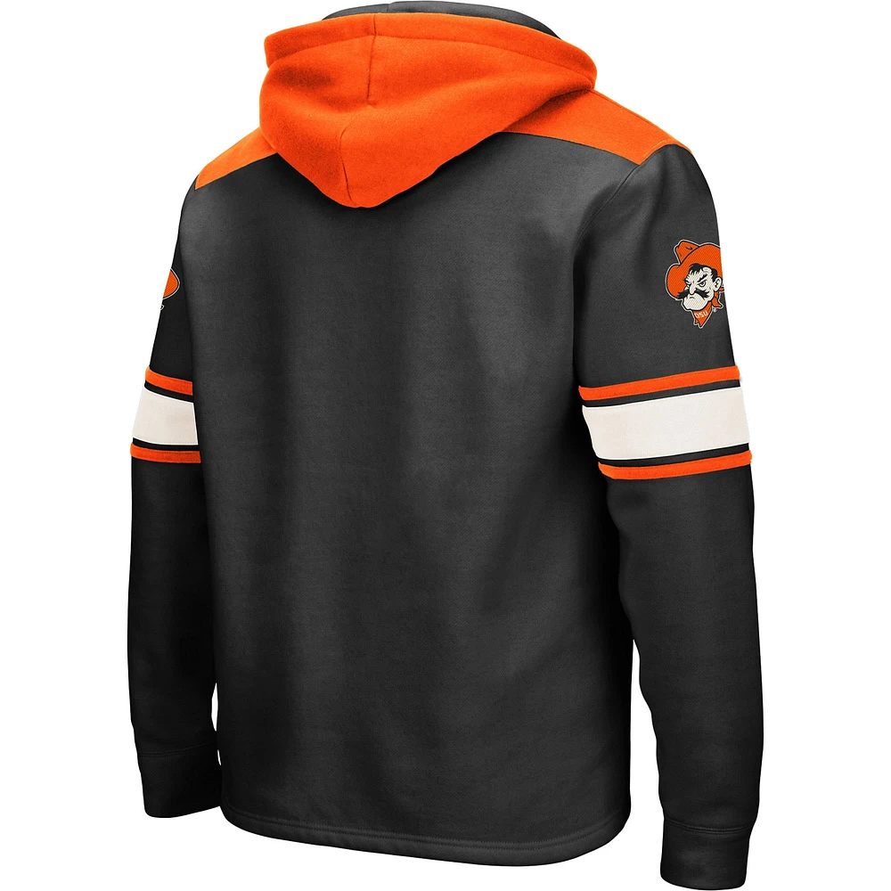 Men's Colosseum Black Oklahoma State Cowboys 2.0 Lace-Up Pullover Hoodie