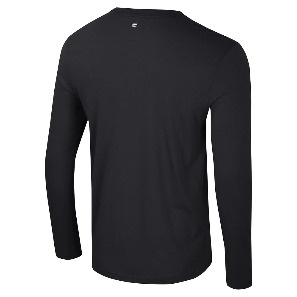 T-shirt à manches longues 2 coups Colosseum Black Oklahoma State Cowboys Color Pop Active Blend pour hommes
