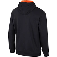 Sweat à capuche demi-zip Colosseum noir Oklahoma State Cowboys pour hommes