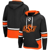 Men's Colosseum Black Oklahoma State Cowboys Lace Up 3.0 Pullover Hoodie