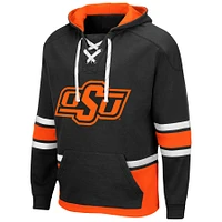 Men's Colosseum Black Oklahoma State Cowboys Lace Up 3.0 Pullover Hoodie