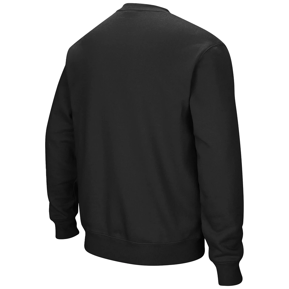 Men's Colosseum Black Oklahoma State Cowboys Team Arch & Logo Tackle Twill Pullover Sweatshirt