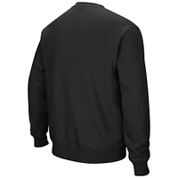 Men's Colosseum Black Oklahoma State Cowboys Team Arch & Logo Tackle Twill Pullover Sweatshirt