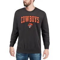 Men's Colosseum Charcoal Oklahoma State Cowboys Arch & Logo Crew Neck Sweatshirt