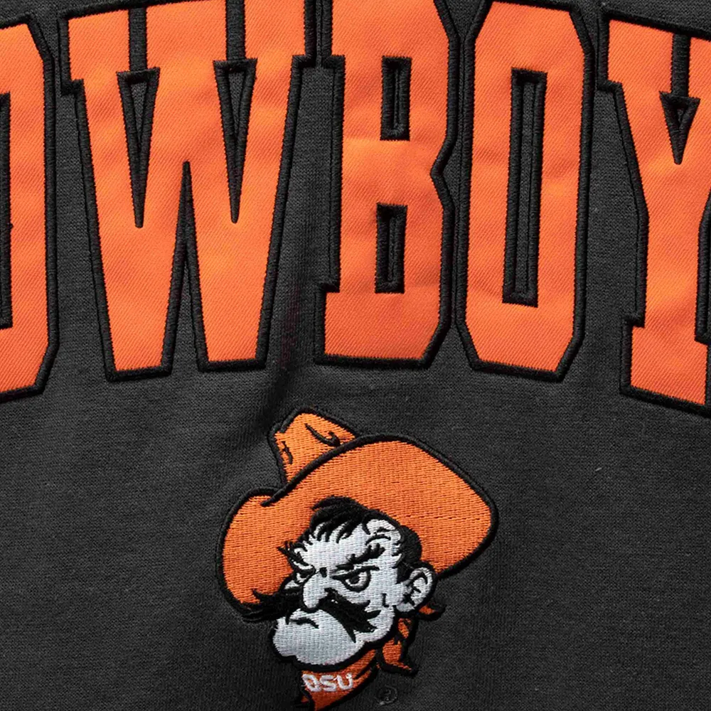 Men's Colosseum Charcoal Oklahoma State Cowboys Arch & Logo Crew Neck Sweatshirt