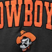 Men's Colosseum Charcoal Oklahoma State Cowboys Arch & Logo Crew Neck Sweatshirt