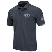 Men's Colosseum Charcoal Oklahoma State Cowboys OHT Military Appreciation Digital Camo Polo