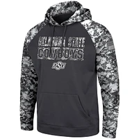 Men's Colosseum Charcoal Oklahoma State Cowboys OHT Military Appreciation Digital Camo Pullover Hoodie