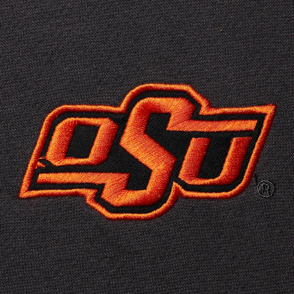 Men's Colosseum Charcoal Oklahoma State Cowboys Tortugas Logo Quarter-Zip Jacket