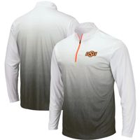 Men's Colosseum Gray Oklahoma State Cowboys Magic Team Logo Quarter-Zip Jacket