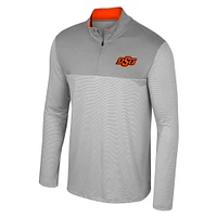 Haut à quart de zip Tuck gris Colosseum pour hommes des Oklahoma State Cowboys