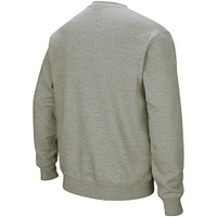 Men's Colosseum Heather Gray Oklahoma State Cowboys Arch & Logo Crew Neck Sweatshirt