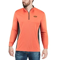 Men's Colosseum Heathered Heather Orange Oklahoma State Cowboys Audible Lightweight Windshirt Quarter-Zip Pullover