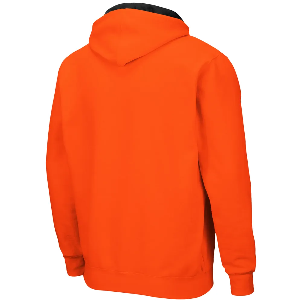 Men's Colosseum Orange Oklahoma State Cowboys Arch & Logo 3.0 Full-Zip Hoodie