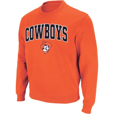 Colosseum Orange Oklahoma State Cowboys Arch & Logo Crew Neck Sweatshirt Homme