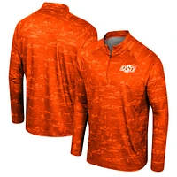 Veste orange Colosseum pour hommes Oklahoma State Cowboys Carson Raglan Quarter-Zip Jacket