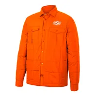 Men's Colosseum Orange Oklahoma State Cowboys Detonate Quilted Full-Snap Jacket