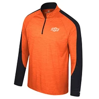 Men's Colosseum Orange Oklahoma State Cowboys Langmore Raglan Quarter-Zip Top