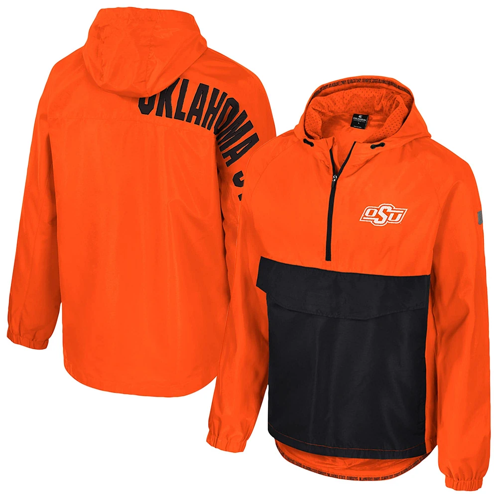 Men's Colosseum  Orange Oklahoma State Cowboys Reloaded Anorak Half-Zip Jacket