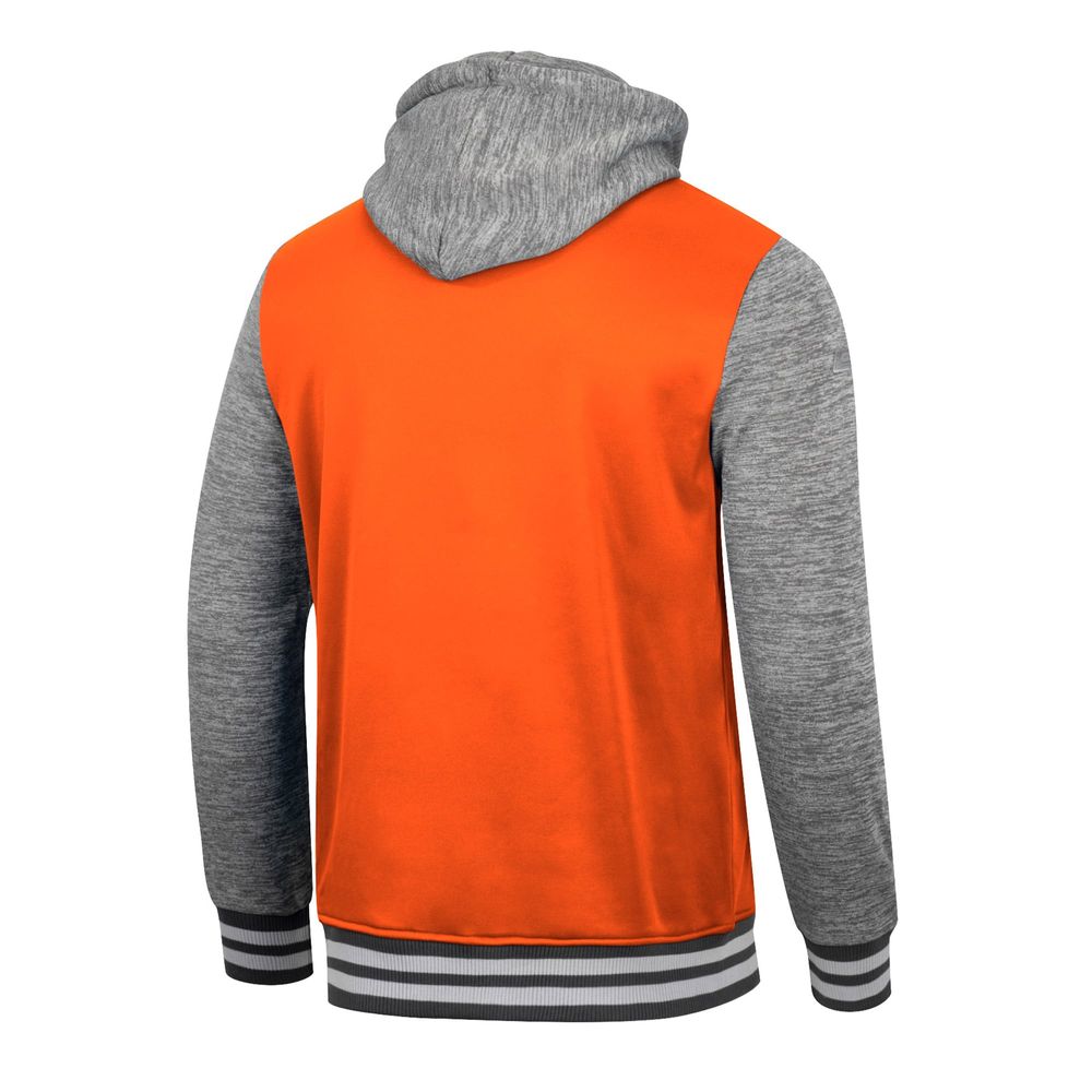 Men's Colosseum Orange Oklahoma State Cowboys Robinson Hoodie Full-Snap Jacket