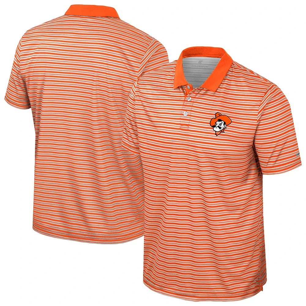 Men's Colosseum Orange Oklahoma State Cowboys Striped Polo