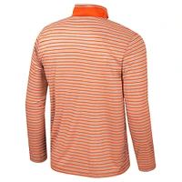 Men's Colosseum Orange Oklahoma State Cowboys Striped Quarter-Zip Top
