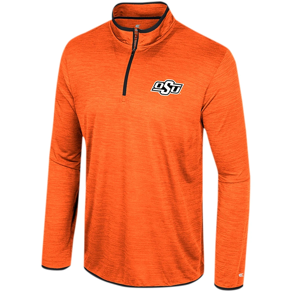 Men's Colosseum Orange Oklahoma State Cowboys Wright Quarter-Zip Windshirt