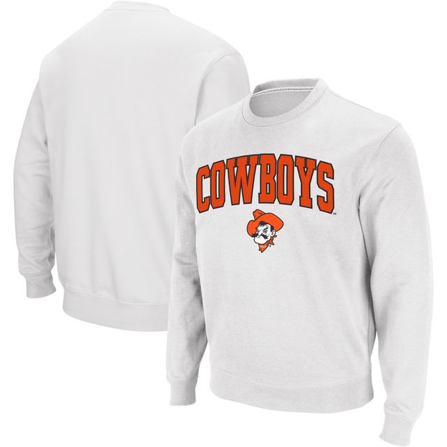 Colosseum White Oklahoma State Cowboys Arch & Logo Crew Neck Sweat-shirt pour homme