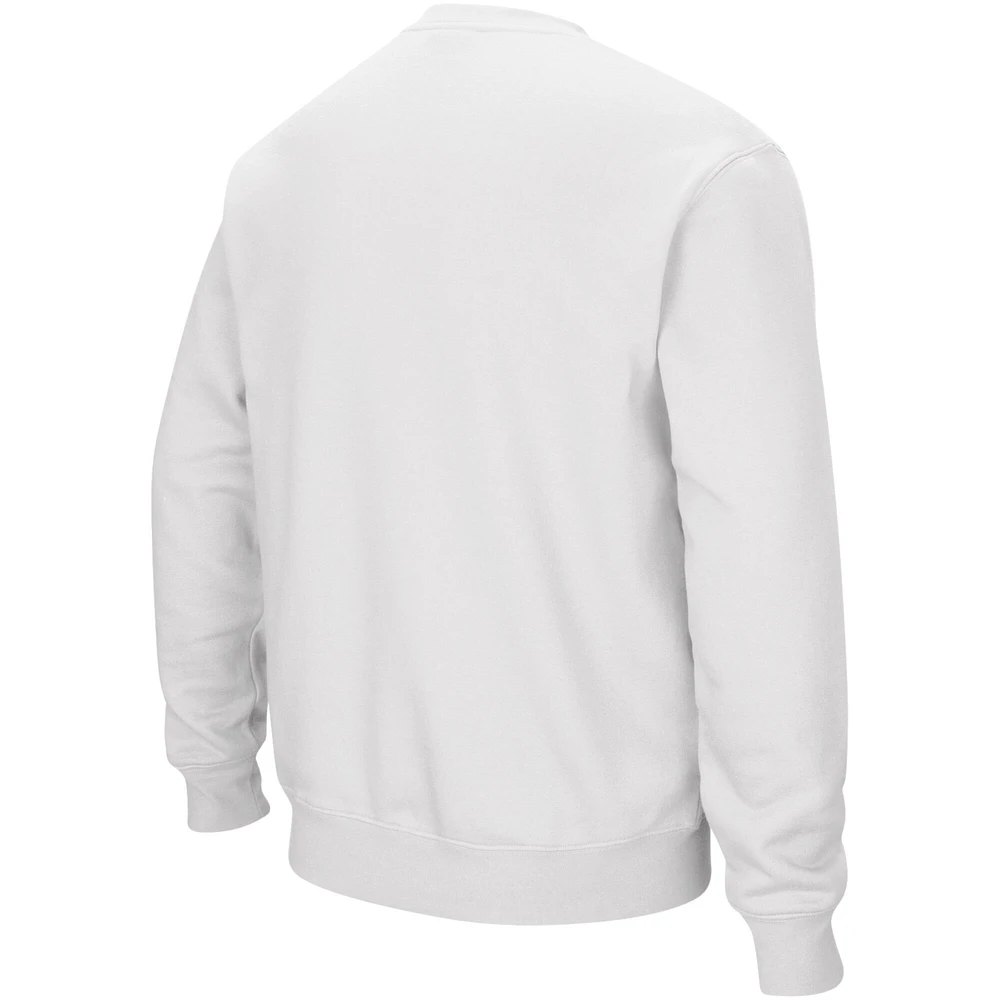 Men's Colosseum White Oklahoma State Cowboys Arch & Logo Crew Neck Sweatshirt