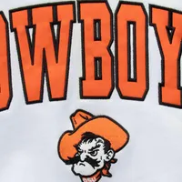 Men's Colosseum White Oklahoma State Cowboys Arch & Logo Crew Neck Sweatshirt