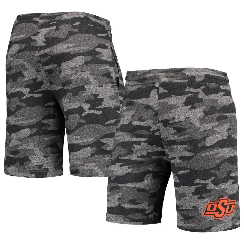 Men's Concepts Sport Charcoal/Gray Oklahoma State Cowboys Camo Backup Terry Jam Lounge Shorts