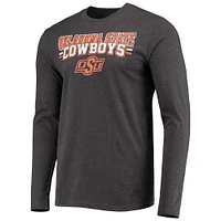 Men's Concepts Sport Orange/Heathered Charcoal Oklahoma State Cowboys Meter Long Sleeve T-Shirt & Pants Sleep Set