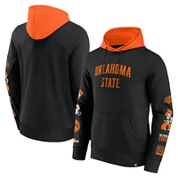 Sweat à capuche en polaire blocs de couleurs Fanatics noir/orange pour homme Oklahoma State Cowboys