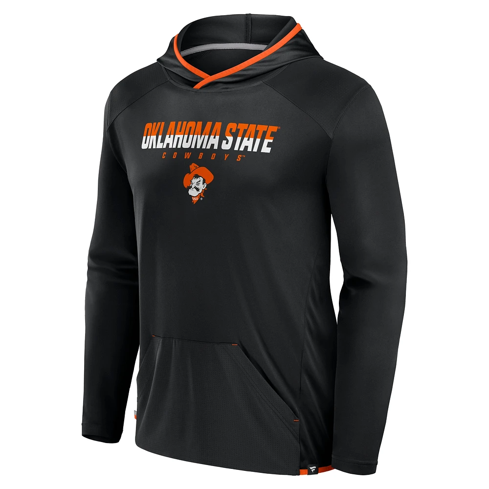 Men's Fanatics Black/Orange Oklahoma State Cowboys Transitional Hoodie T-Shirt