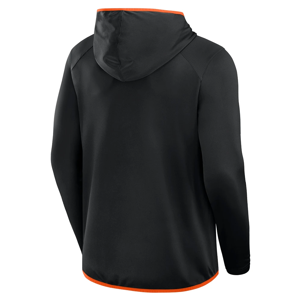 Men's Fanatics Black/Orange Oklahoma State Cowboys Transitional Hoodie T-Shirt