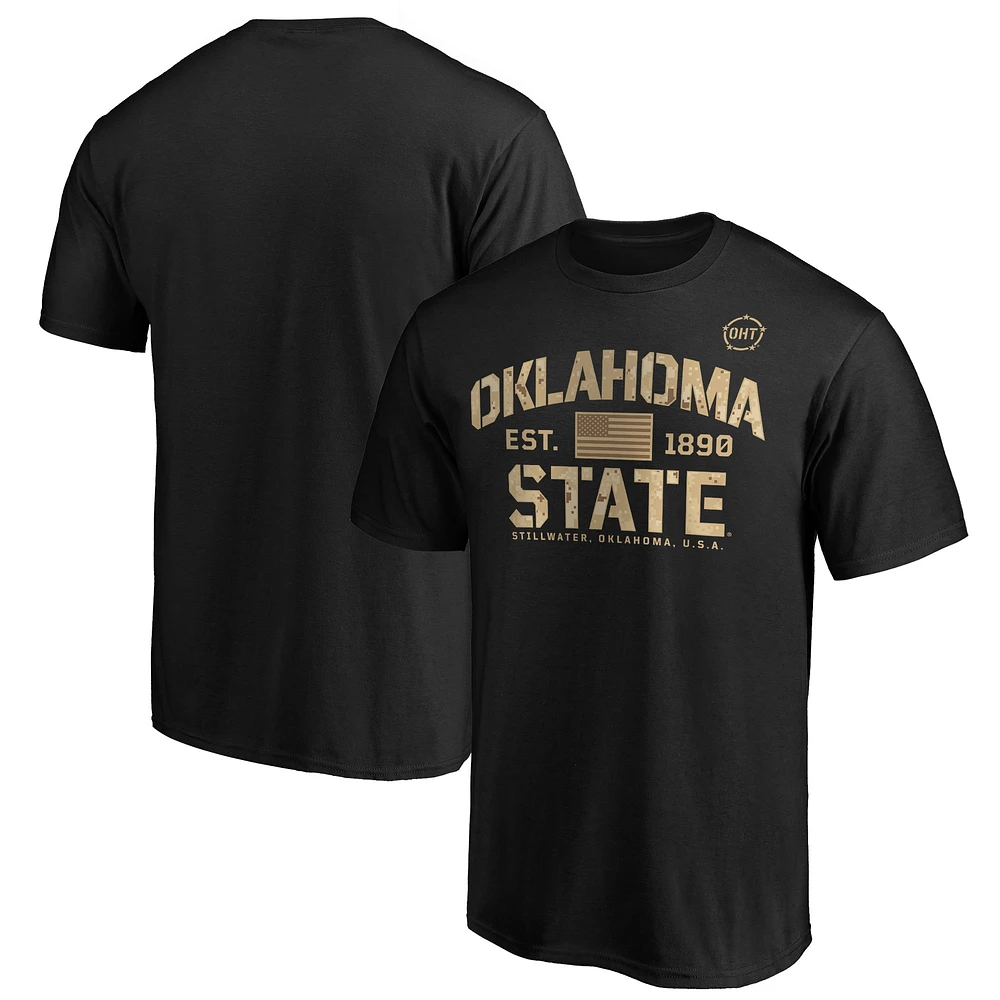 Men's Fanatics Black Oklahoma State Cowboys OHT Military Appreciation Boot Camp T-Shirt