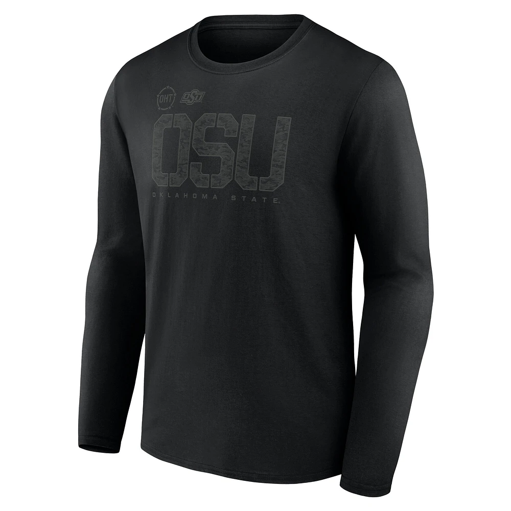 Men's Fanatics Black Oklahoma State Cowboys OHT Tricode Long Sleeve T-Shirt