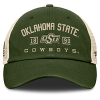 Casquette ajustable Fanatics Olive Oklahoma State Cowboys OHT Military Appreciation Frontier Trucker pour hommes