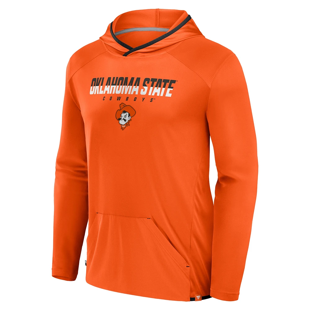 Men's Fanatics Orange/Black Oklahoma State Cowboys Transitional Hoodie T-Shirt