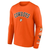 Men's Fanatics Orange Oklahoma State Cowboys Badging Long Sleeve T-Shirt