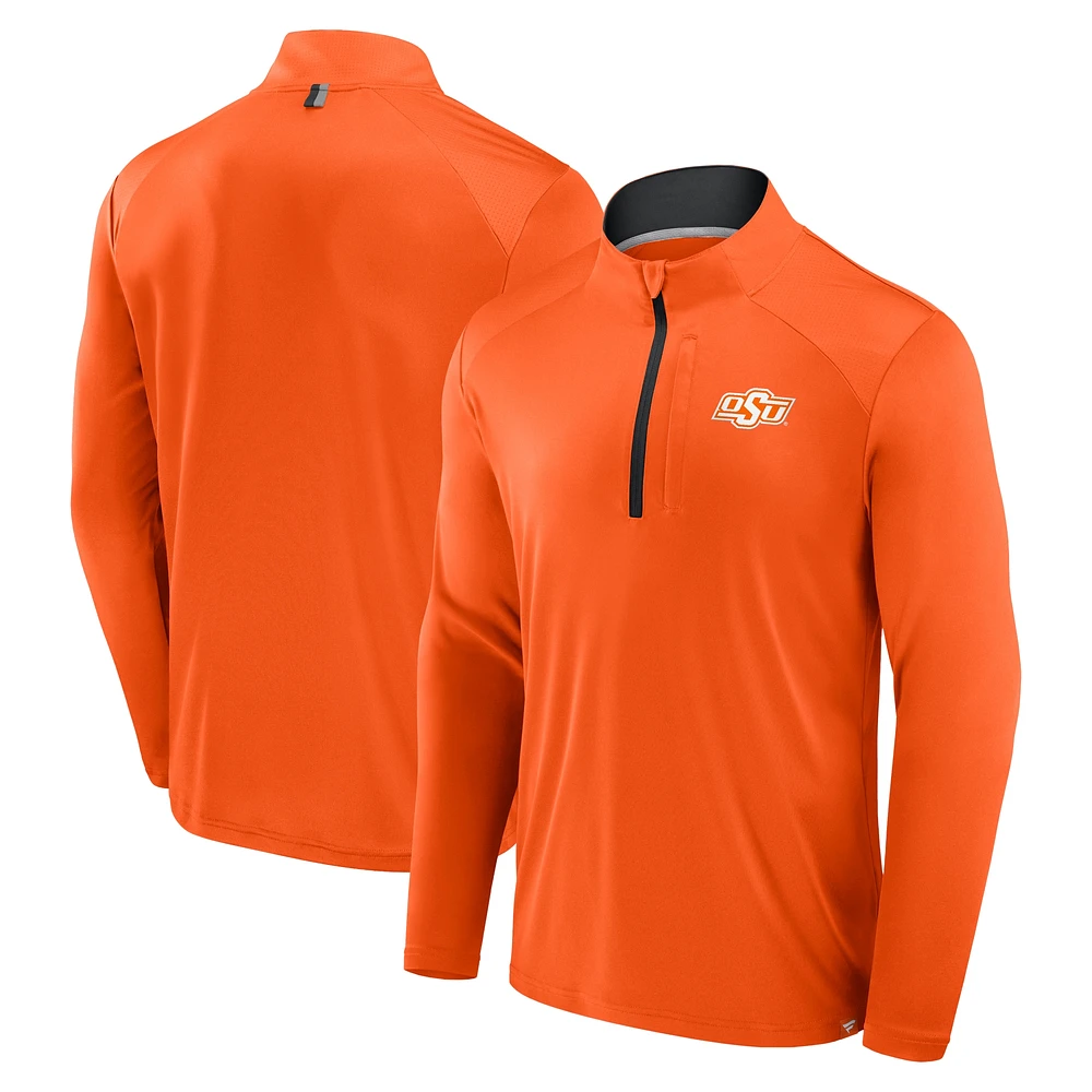 Men's Fanatics Orange Oklahoma State Cowboys Fundamental Defender Quarter-Zip Jacket